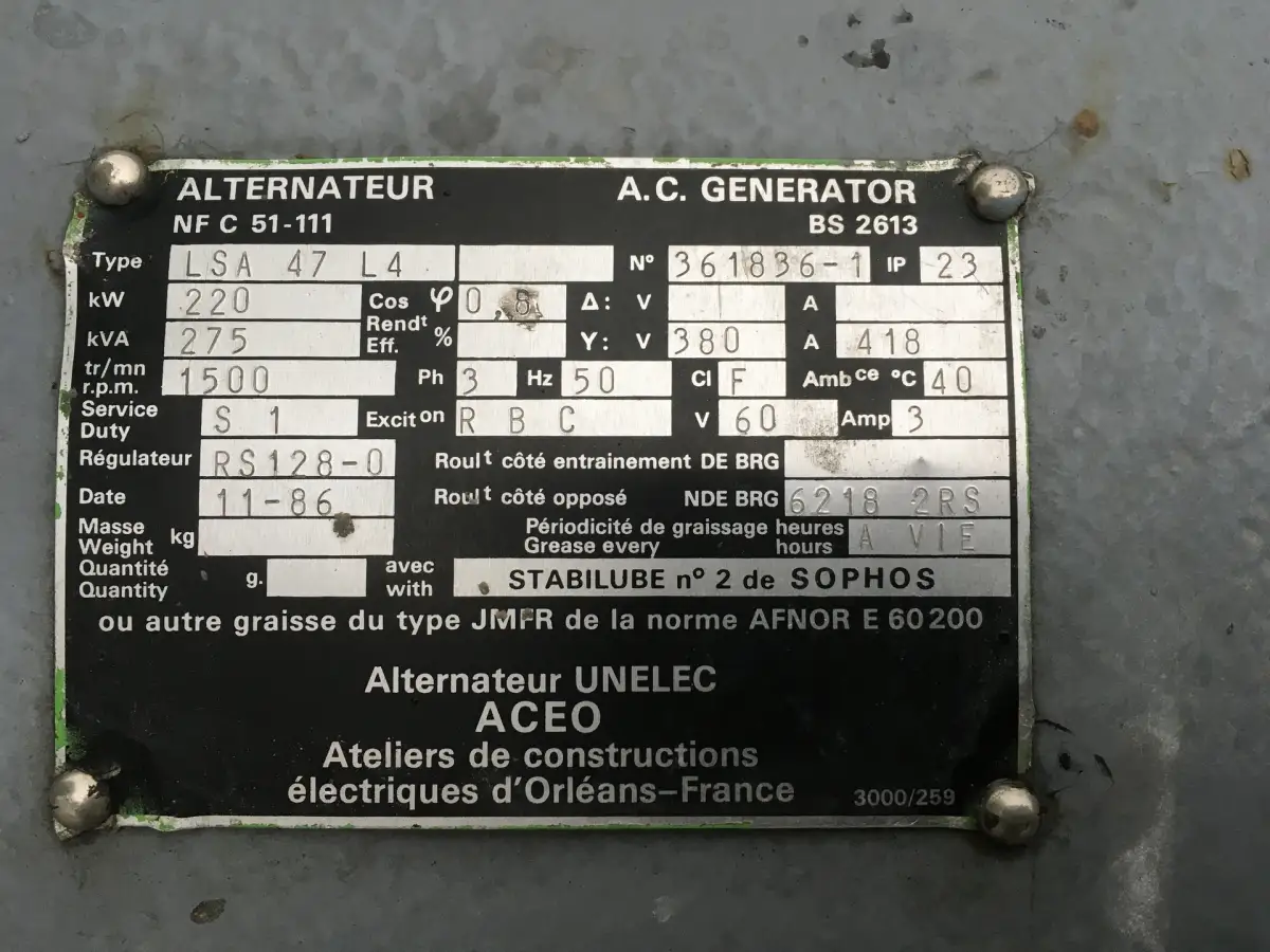 CUMMINS NTA-855-G GENERATOR 275 KVA USED - Picture 6