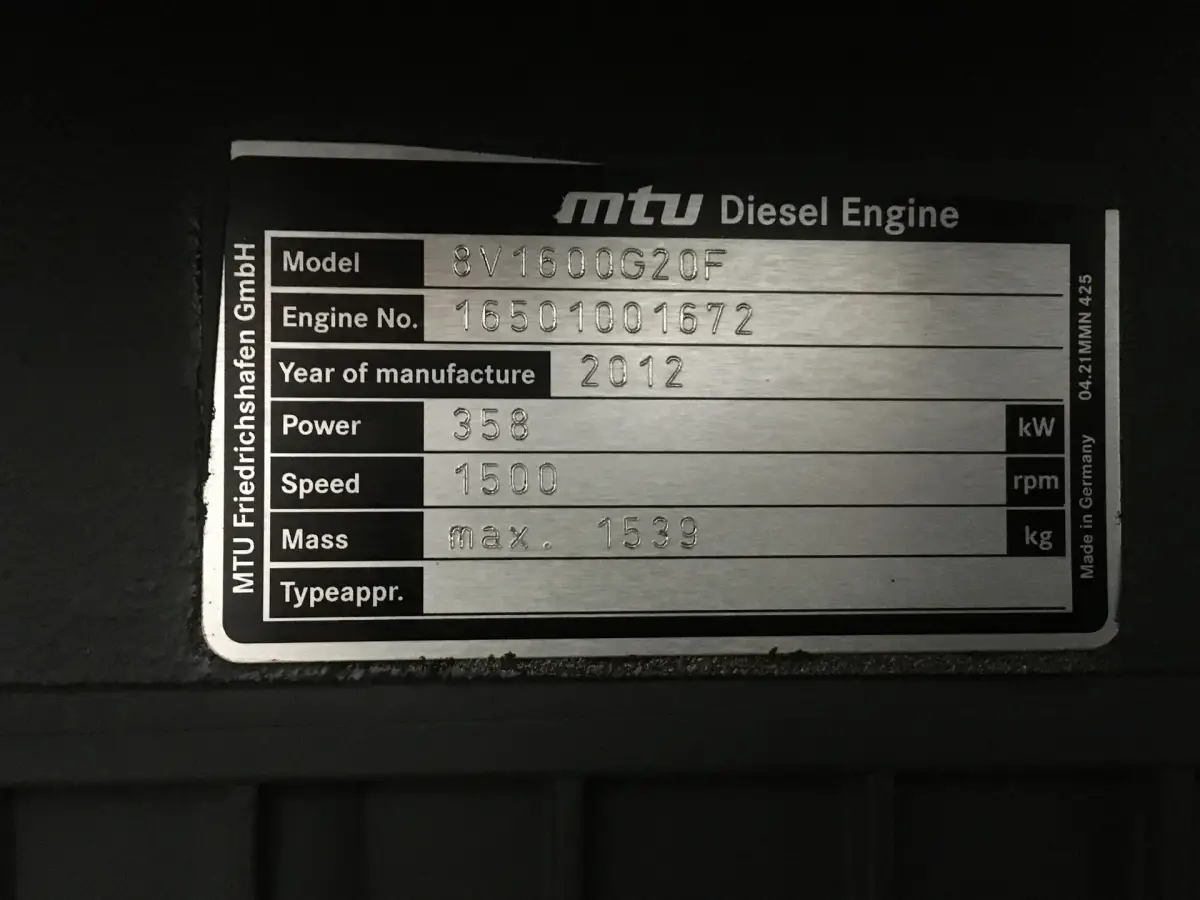 NUEVO MTU 8V1600 G20F - Imagen 3