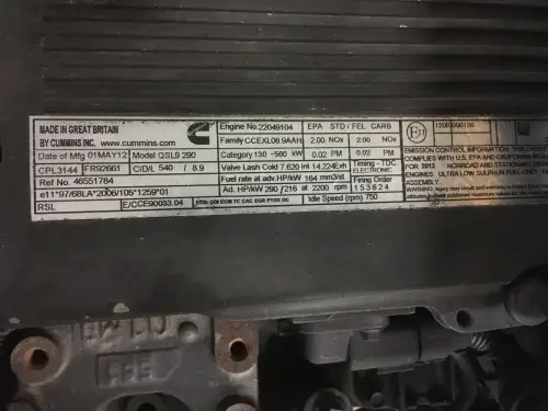CUMMINS QSL9 CPL3144 RECONDITIONED - Thumb image 6
