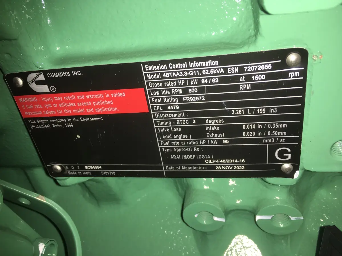 CUMMINS 4BTAA3.3-G11 GENERATOR 50KVA NEU – Bild 9