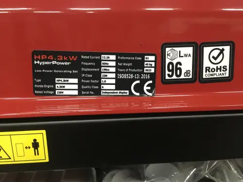 HONDA HP 4.3KW GENERATOR NIEUW - Miniatuur afbeelding 3