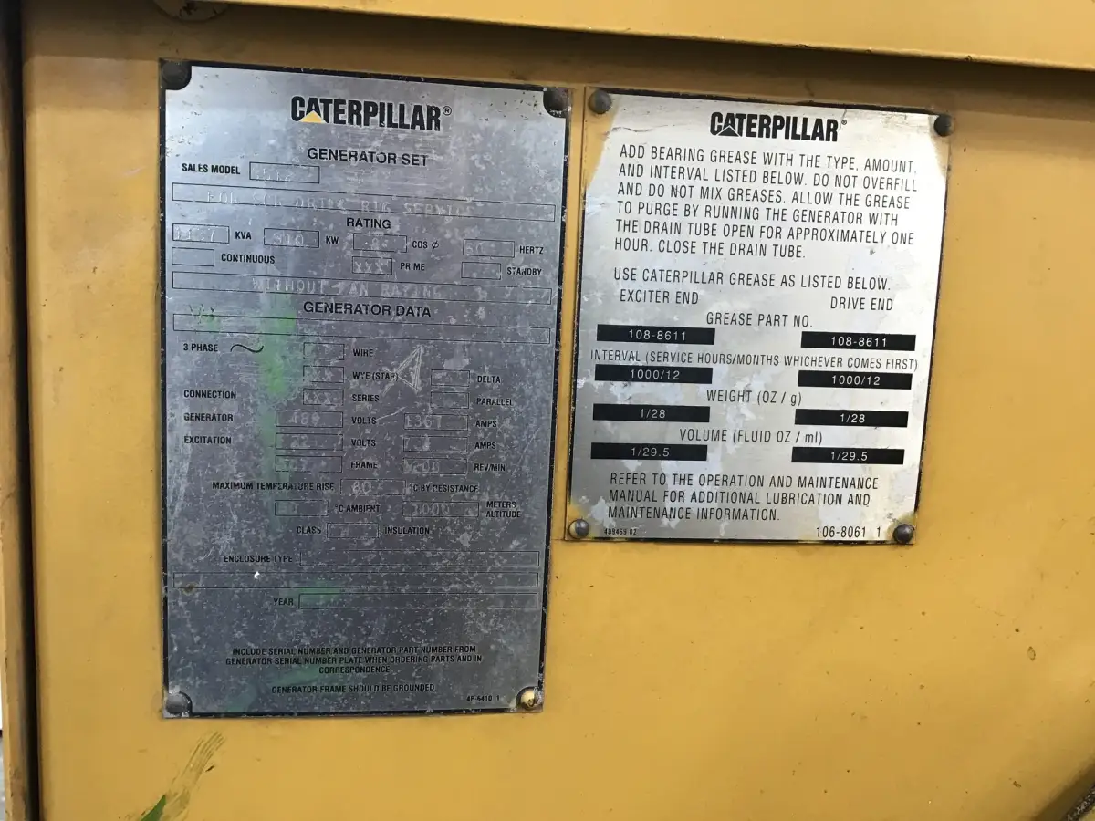 CATERPILLAR 3512-DITA GENERATOR 1137 KVA USED - Picture 9