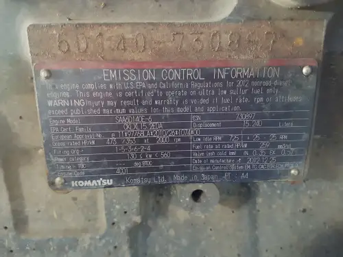 KOMATSU SAA6D140E-6 PIEZAS DEL MOTOR - Imagen miniatura 6