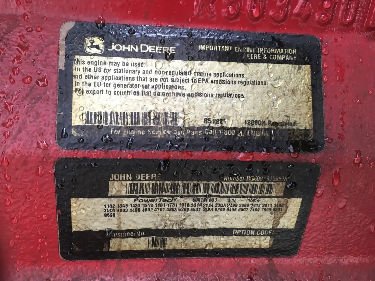 JOHN DEERE 6081AF001 POMP 568 M³/H USED - Picture 6