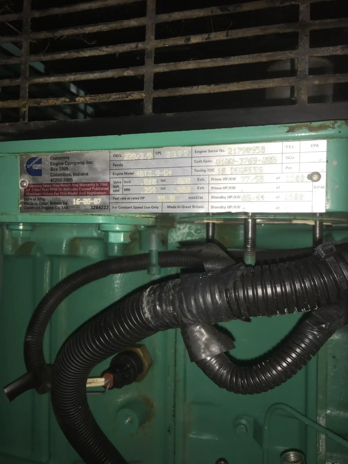 CUMMINS 4BT3.9-G4 GENERATOR 70 KVA USED - Picture 8