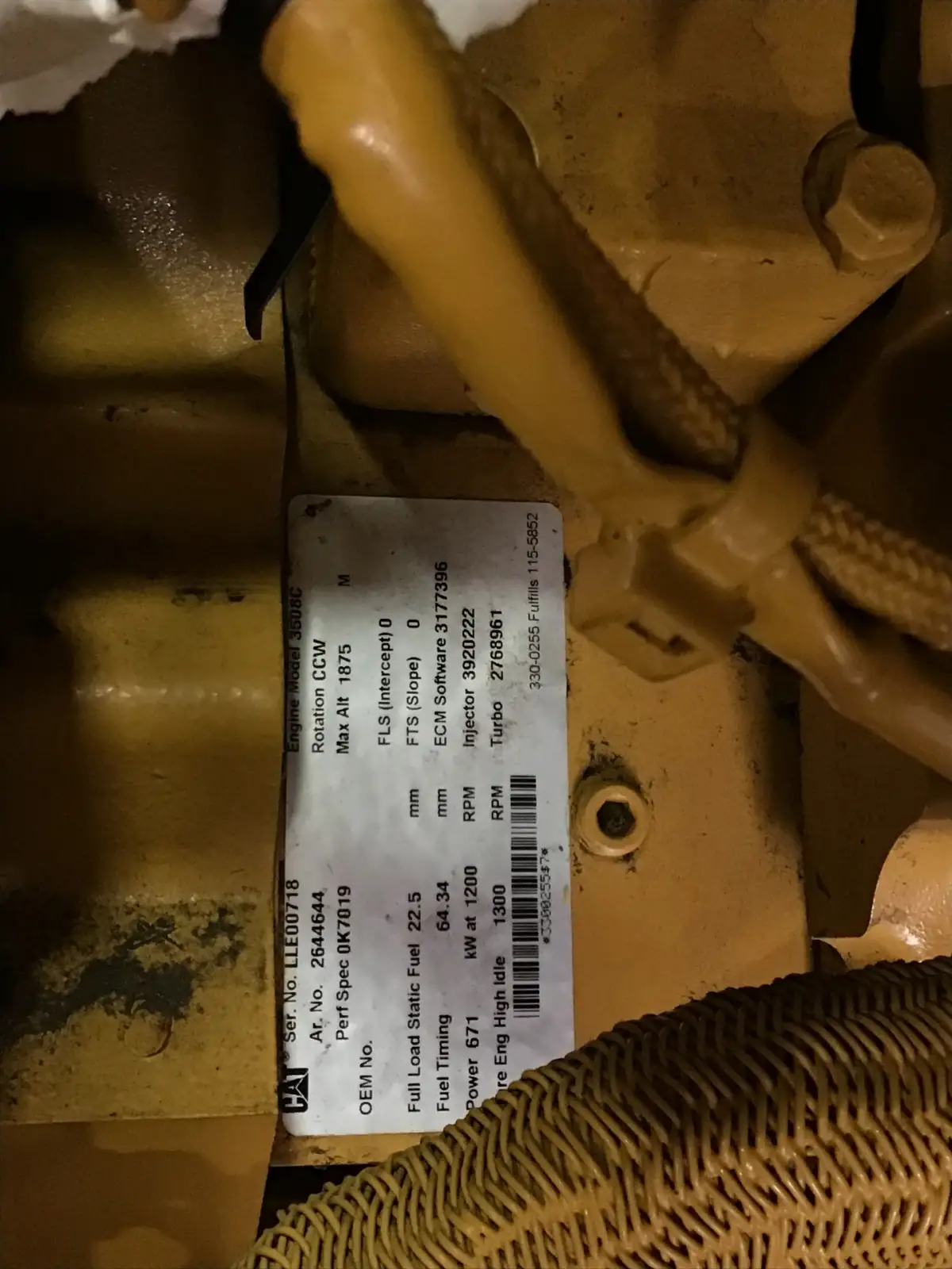 CATERPILLAR 3508C LLE-2644644 USED - Picture 5