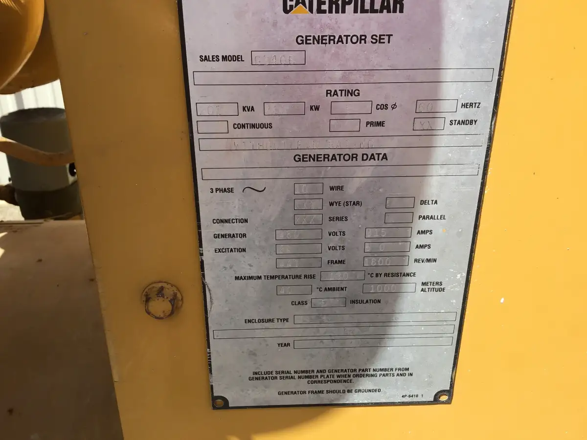 CATERPILLAR G3406 GENERATOR 202 KVA GAS USED - Picture 8