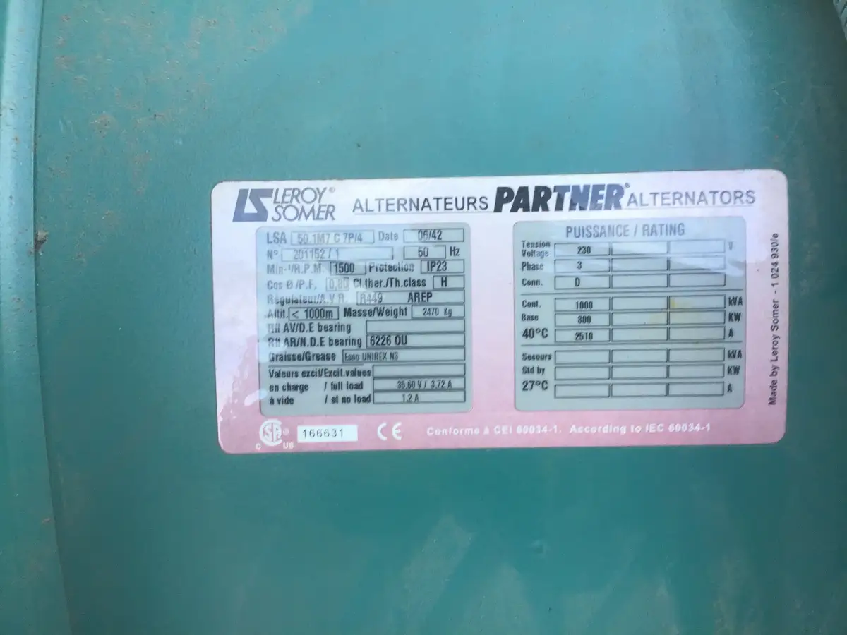 PERKINS 4012 TWG2 GENERATOR 1000KVA USED - Picture 6