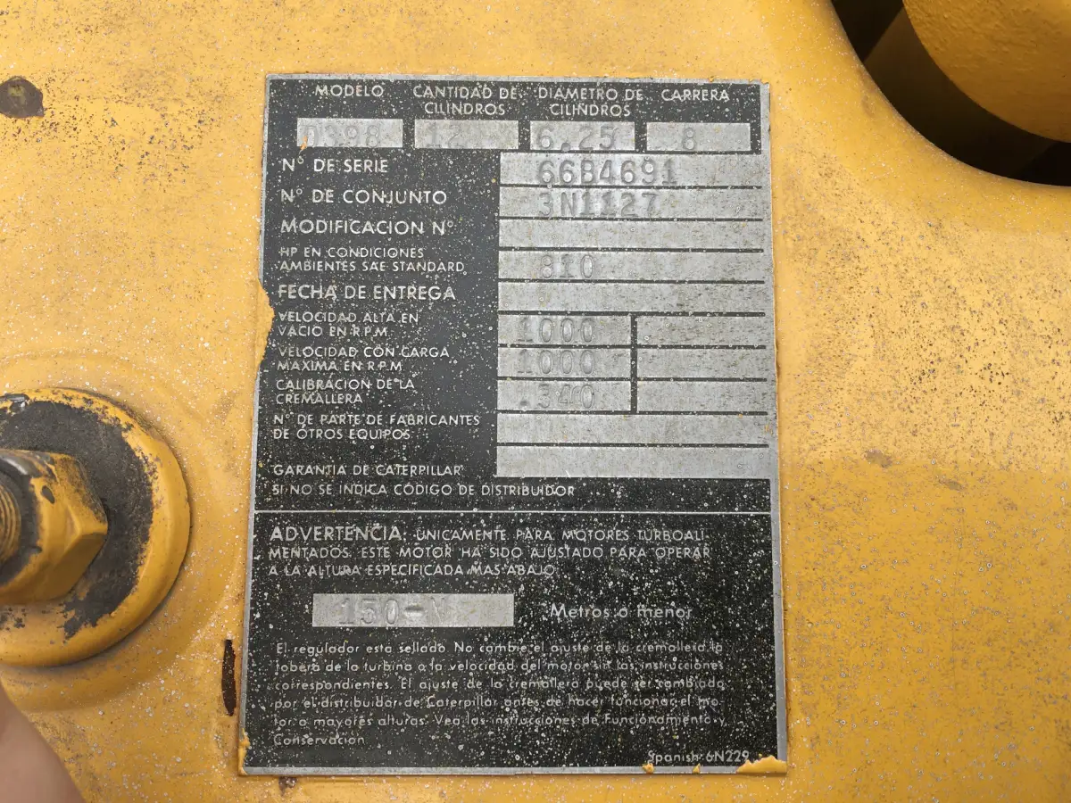 CATERPILLAR D398 66B GENERATOR 700 KVA USED - Picture 6