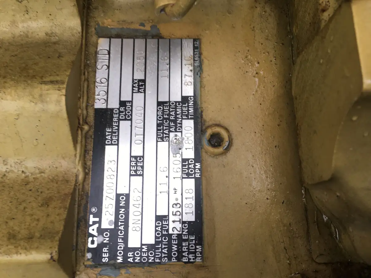 CATERPILLAR 3516 STD GENERATOR 1750KVA USED - Picture 10