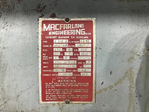 MAC FARLANE B600B GENERATOR 250 KVA GEBRAUCHT – Vorschaubild 8
