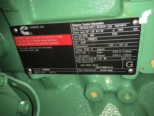 CUMMINS 4BTAA3.3-G11 GENERATEUR 50KVA NEUF - Miniature 9