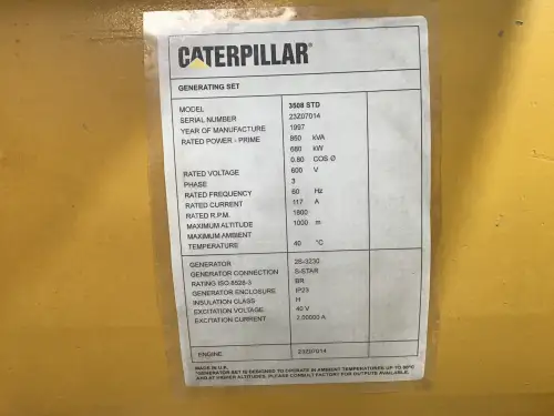 CATERPILLAR 3512 24Z 8N-5806 GENERATOR 850 KVA GEBRAUCHT – Vorschaubild 6