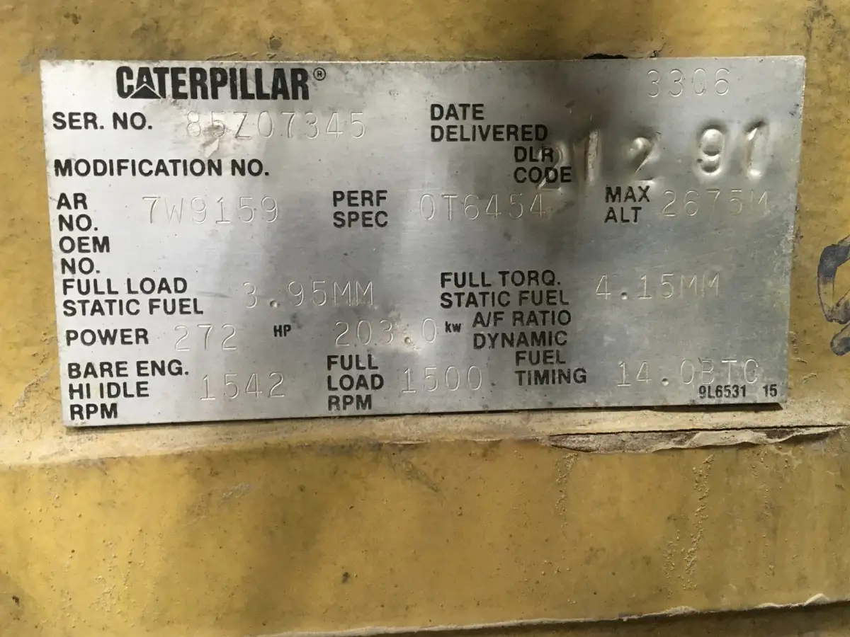 CATERPILLAR 3306B GENERATOR 225KVA USED - Picture 8