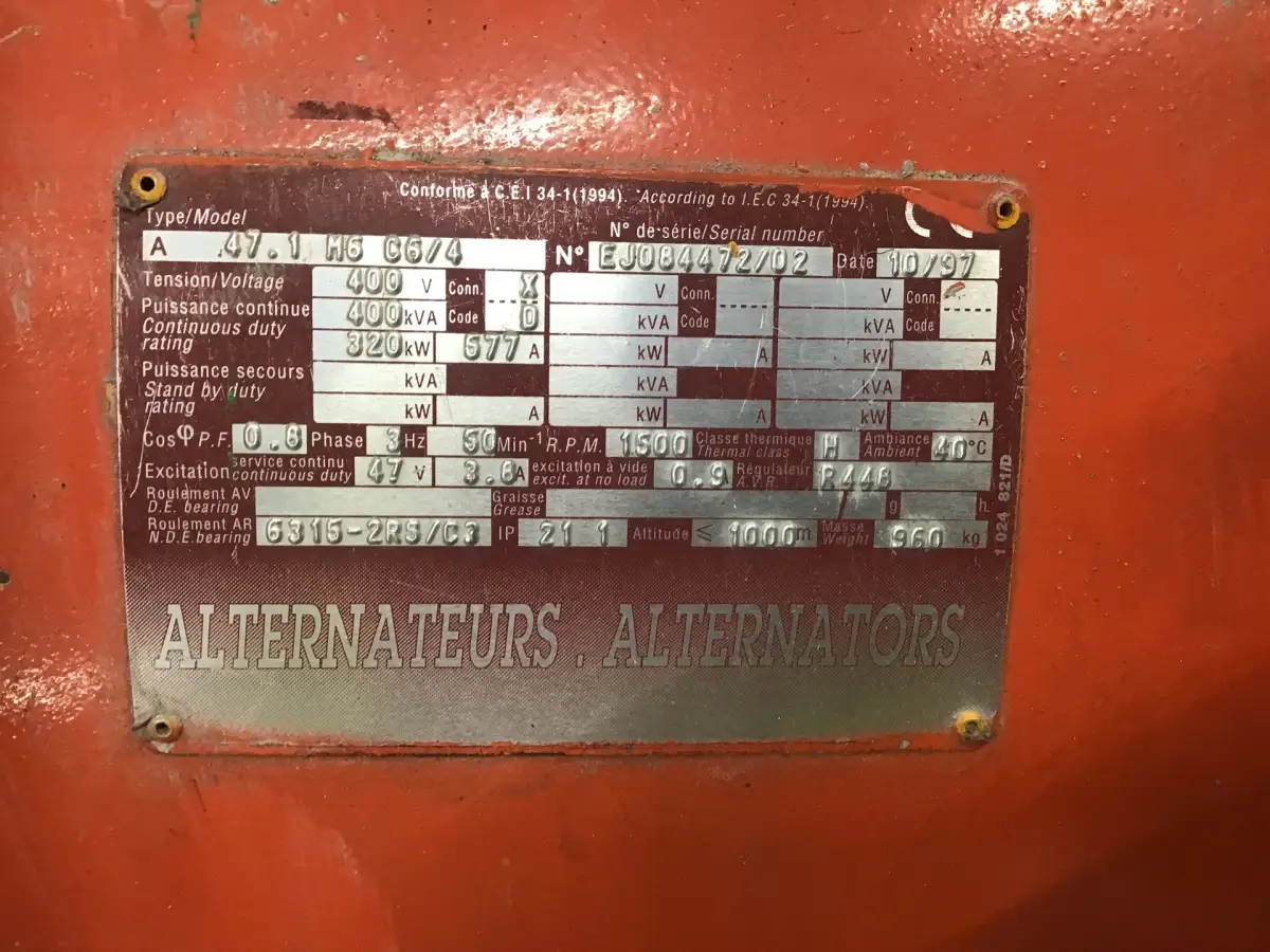 VOLVO TWD1630G GENERADOR 400KVA USADO - Imagen 6