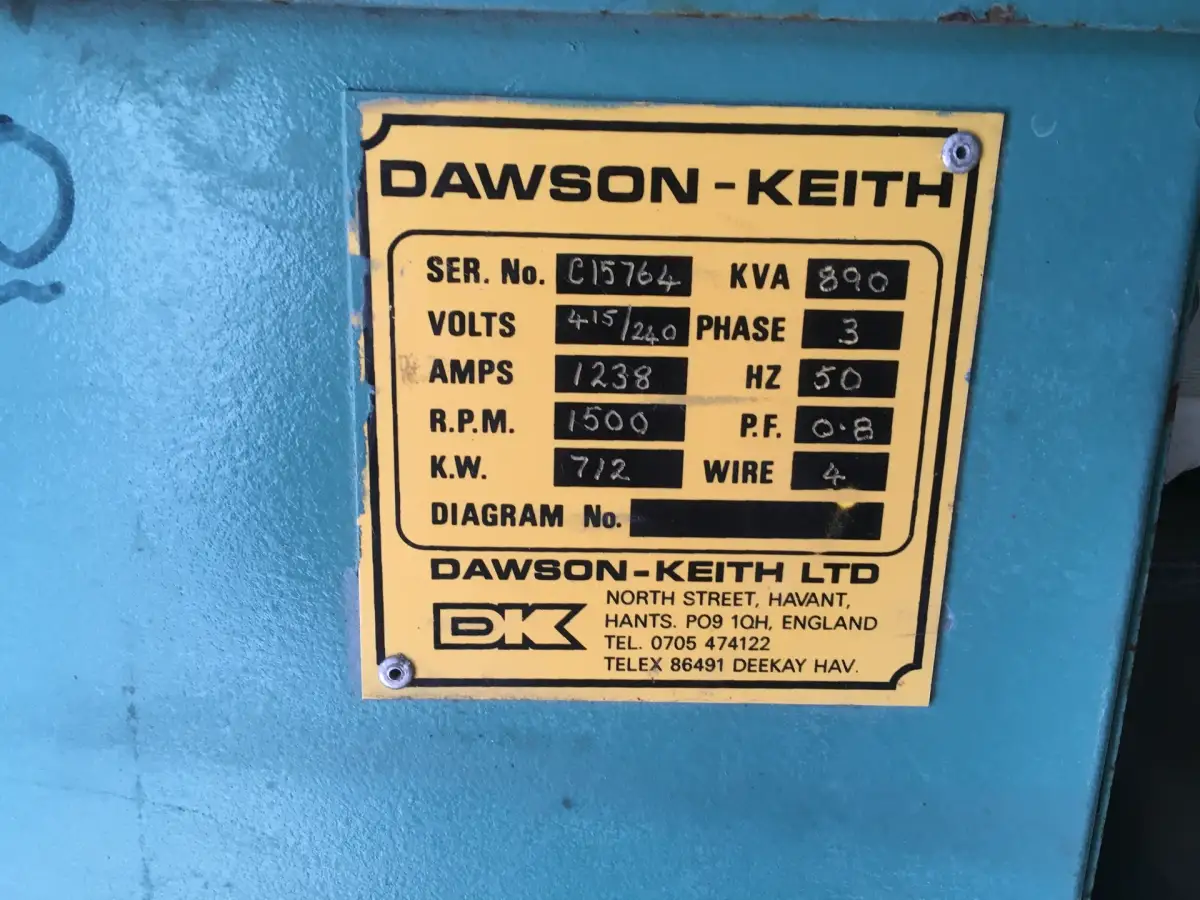 DAWSON-KEITH SC6340 GENERATOR 890 KVA GEBRAUCHT – Bild 4