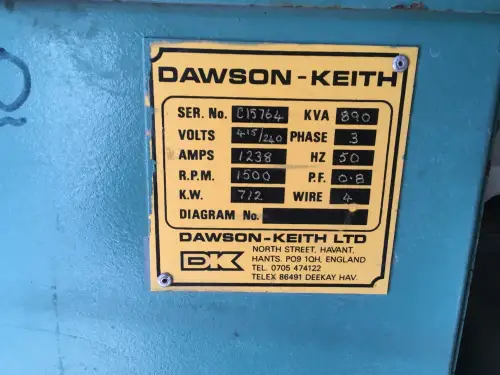DAWSON-KEITH SC6340 GENERATOR 890 KVA GEBRAUCHT – Vorschaubild 4