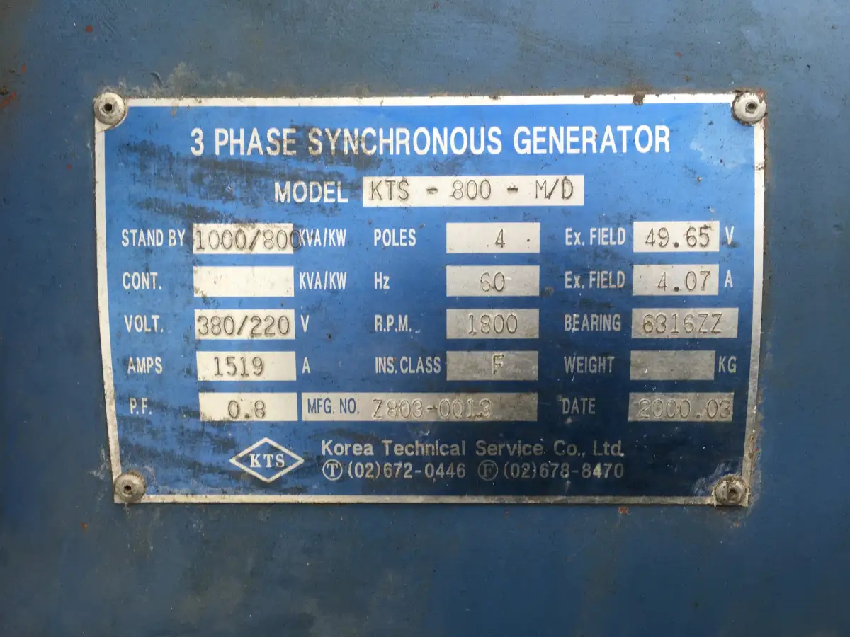 USED MTU 16V2000 GENERATOR 1000 KVA - Picture 5