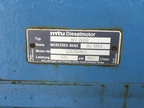 USED MTU 16V2000 GENERATOR 1000 KVA - Thumb image 6