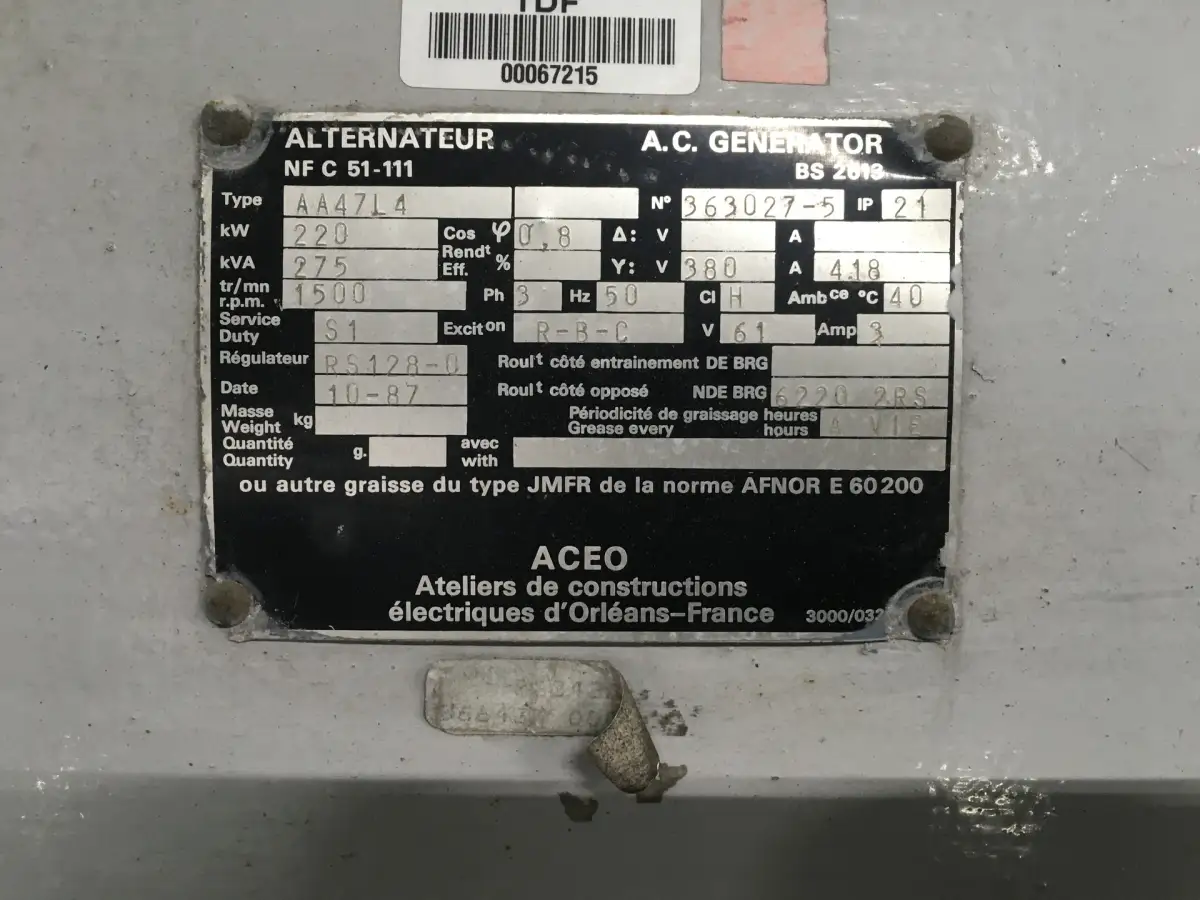 CUMMINS KT19G GENERADOR 275KVA USADO - Imagen 6