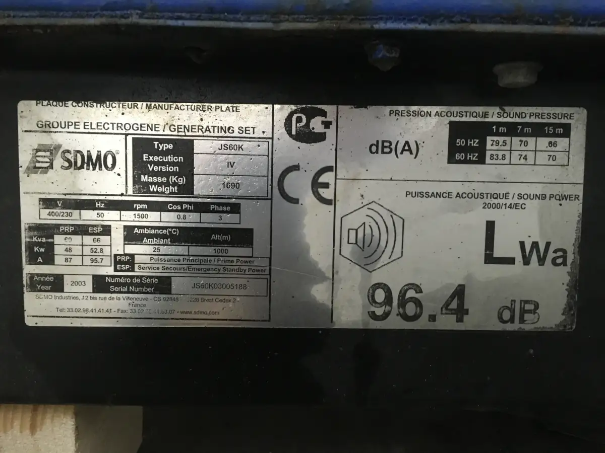 ГЕНЕРАТОР JOHN DEERE 4045TF120 60 KVA Б/У - Фото 8