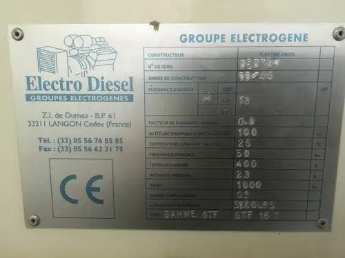GÉNÉRATEUR LOMBARDINI LDW1204/B2 16 KVA UTILISÉ - Miniature 5