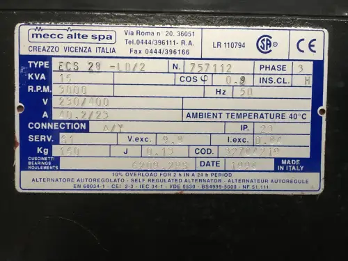 GÉNÉRATEUR LOMBARDINI LDW1204/B2 16 KVA UTILISÉ - Miniature 7