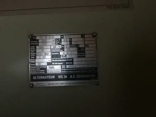 KAWASAKI M1A-01 GENERATOR 1250 KVA GEBRUIKT - Miniatuur afbeelding 10