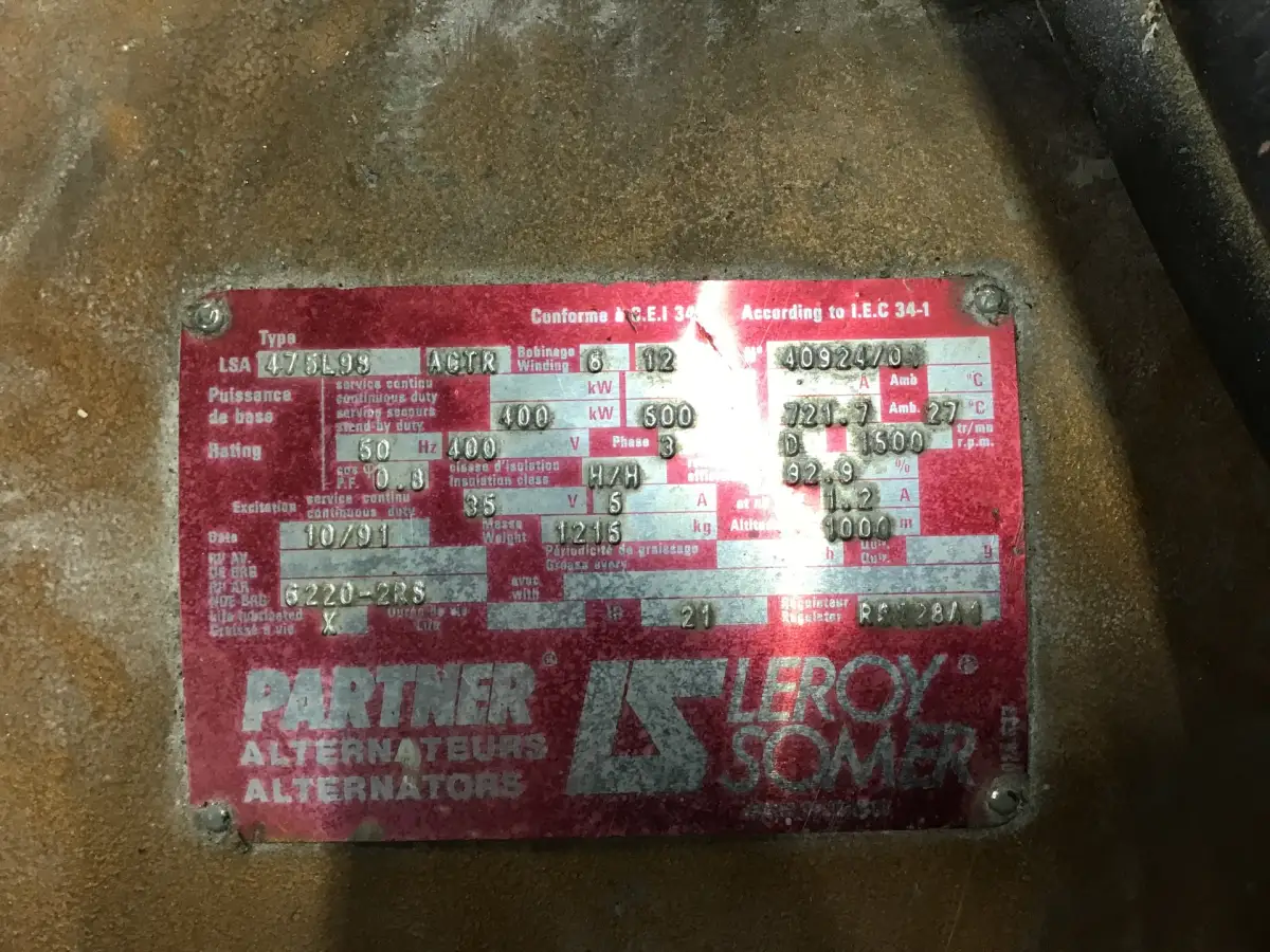CUMMINS KTA19-G3 GÉNÉRATEUR 500KVA D'OCCASION - Image 5