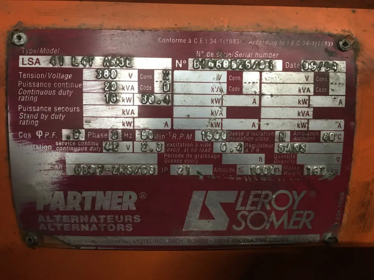 GENERADOR VM MOTORI 86A 20KVA USADO - Imagen 6