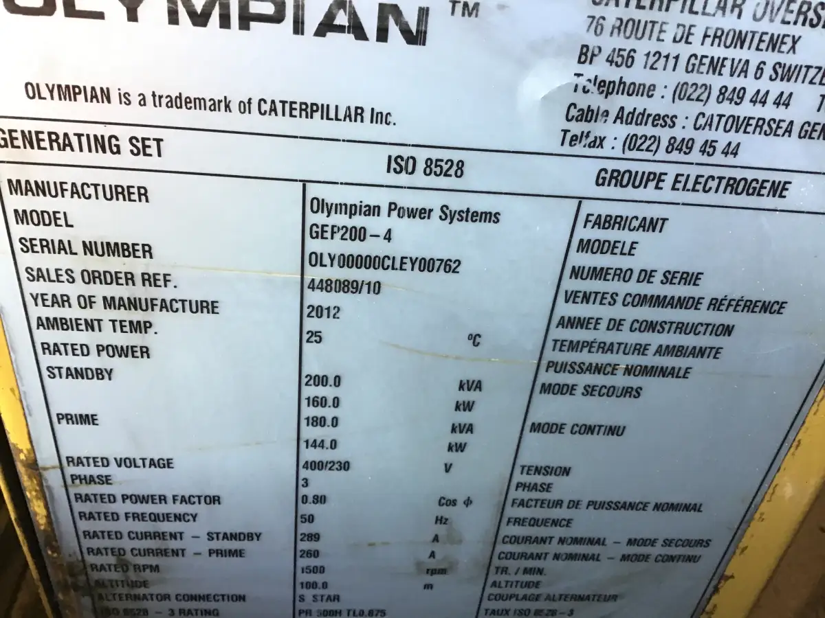 ГЕНЕРАТОР PERKINS 1500 PK51589 200 KVA Б/У - Фото 11
