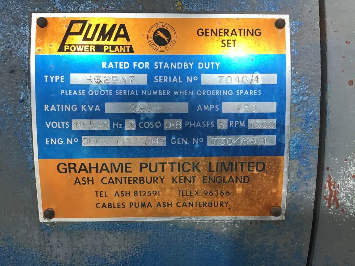 PUMA R325N7 GENERATOR 325 KVA USED - Picture 6