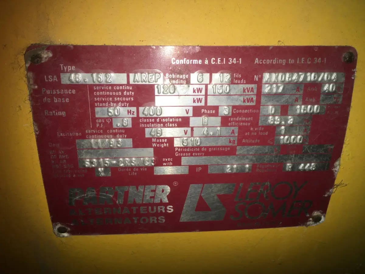 CUMMINS 6CTA 8.3-G GENERATOR 150KVA CPL0831 USED - Picture 7