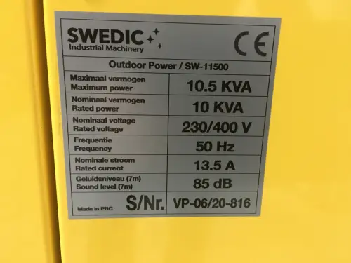 SWEDIC SW-11500 GENERADOR 10KVA NUEVO - Imagen miniatura 8