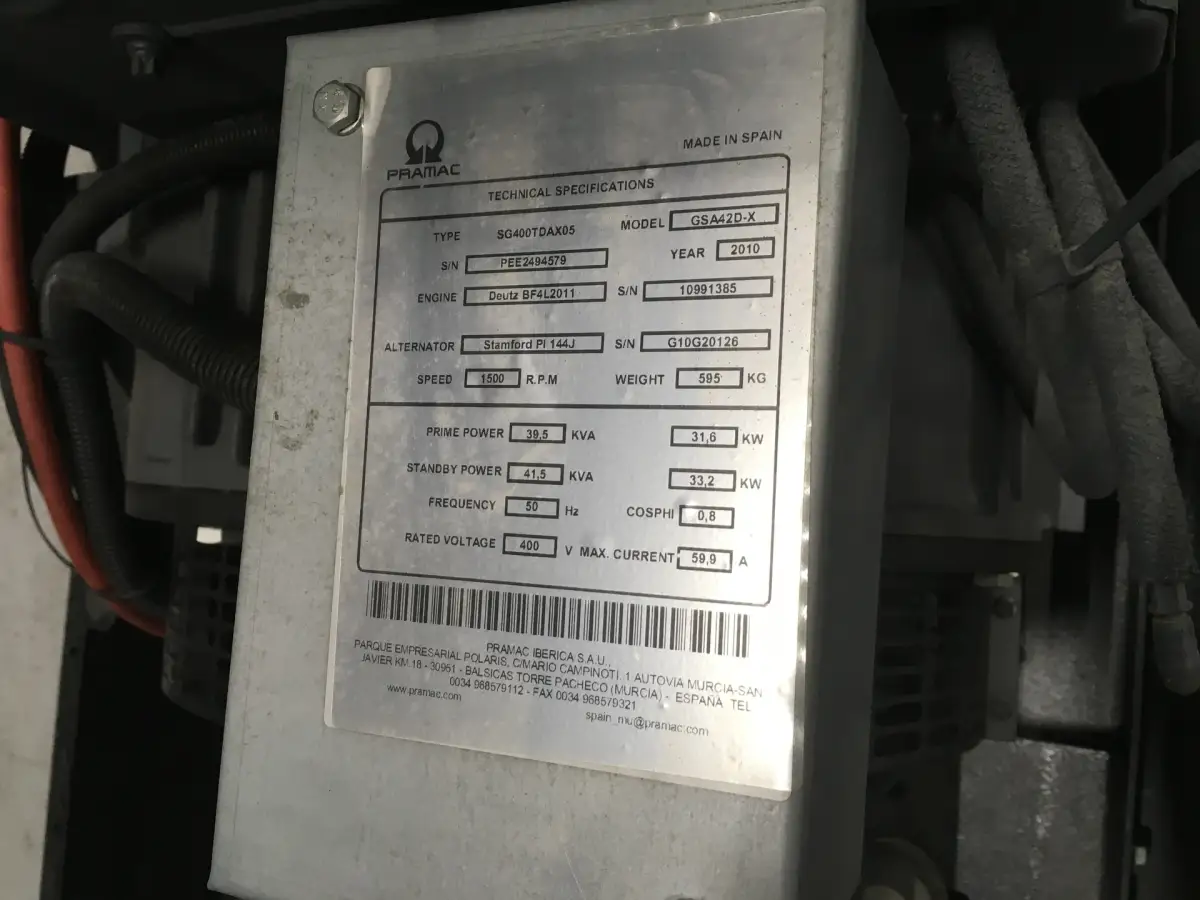 DEUTZ BF4L2011 GENERATOR 40KVA NEW - Picture 7