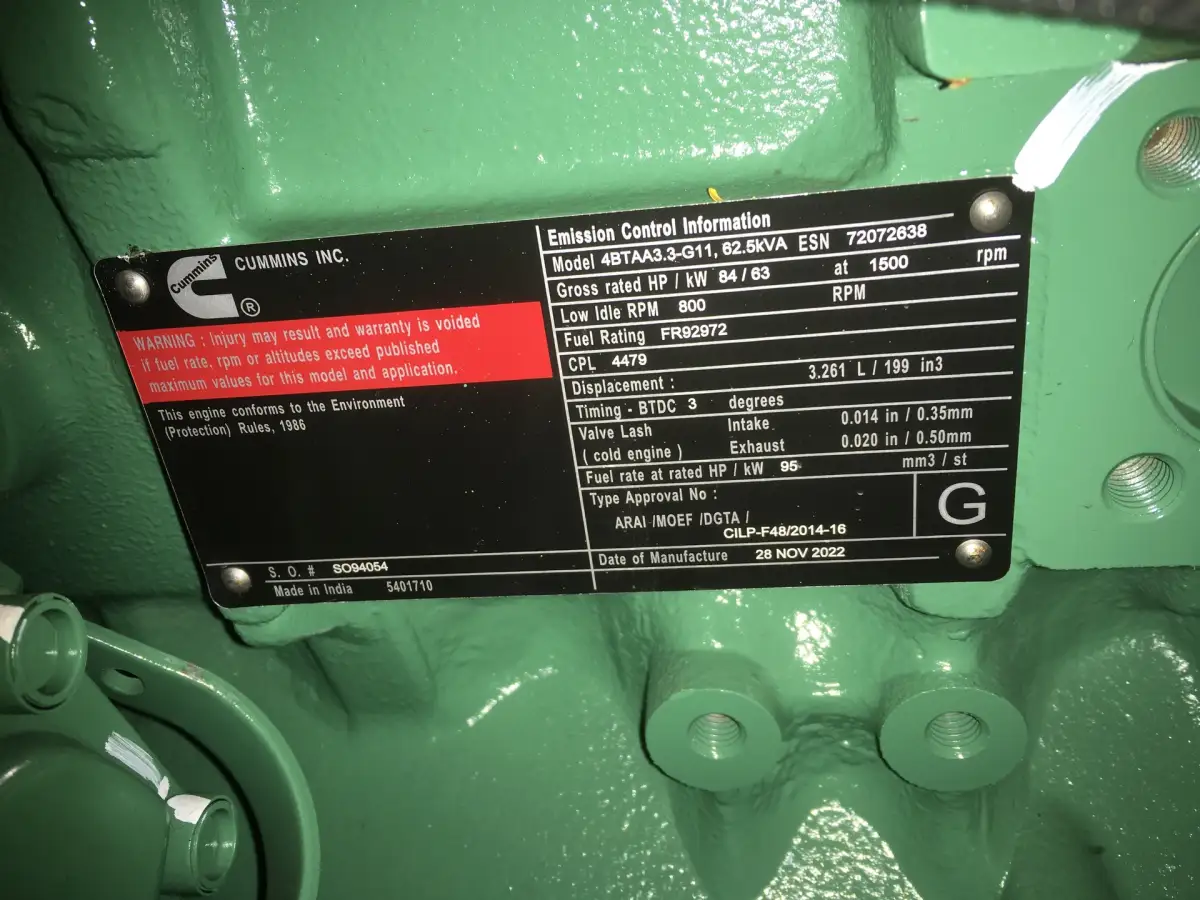 CUMMINS 4BTAA3.3-G11 GENERATOR 50KVA NEW - Picture 9