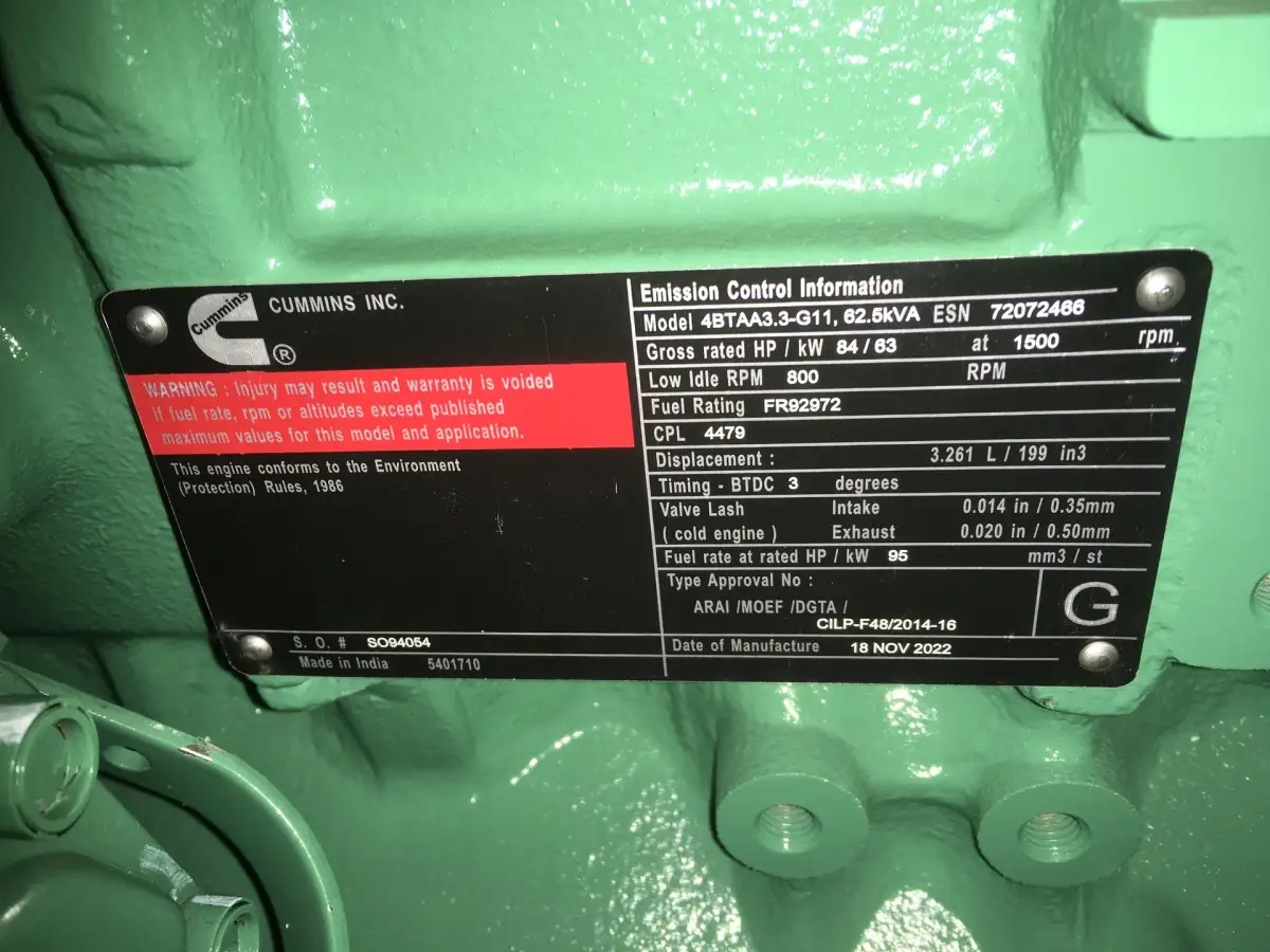 CUMMINS 4BTAA3.3-G11 GENERATOR 50KVA NEW - Picture 7