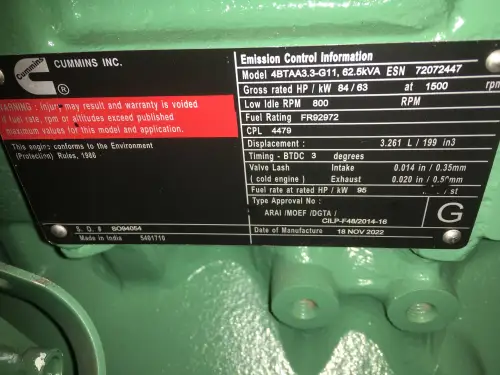 CUMMINS 4BTAA3.3-G11 GENERATOR 50KVA NEW - Thumb image 9