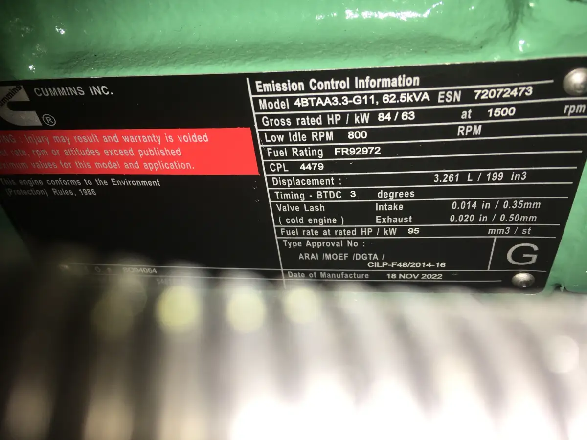 CUMMINS 4BTAA3.3-G11 GENERATOR 50KVA NEW - Picture 9