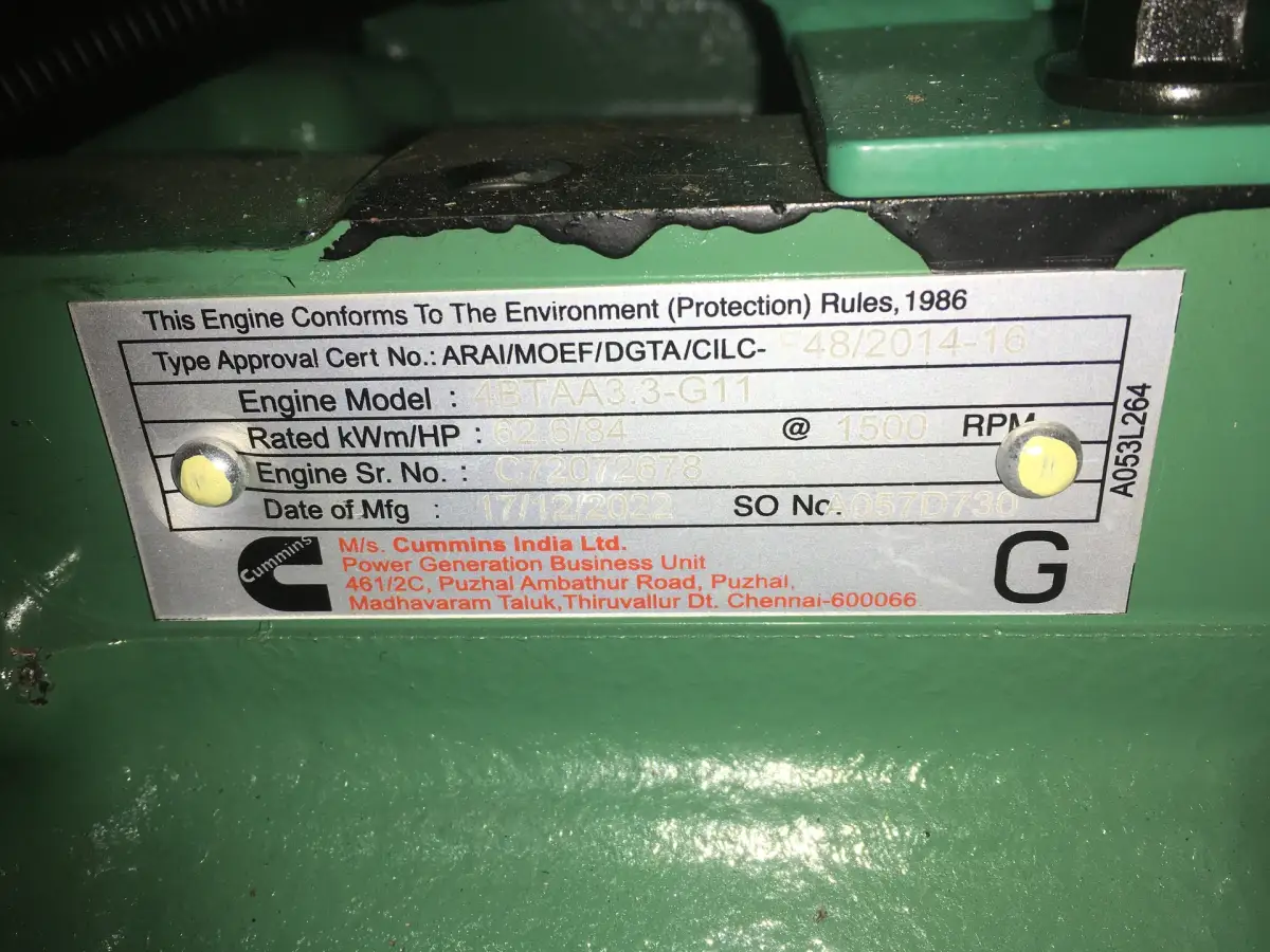 CUMMINS 4BTAA3.3-G11 GENERADOR 50KVA NUEVO - Imagen 6